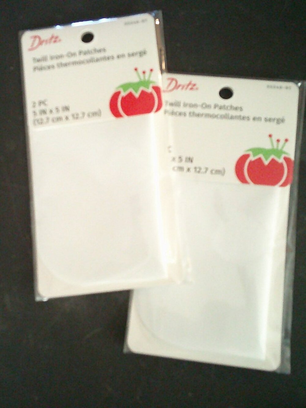 2 Pks Dritz 55240-9T Patches, Iron-On, Twill, White, 5 x 5-Inch (2-Count)